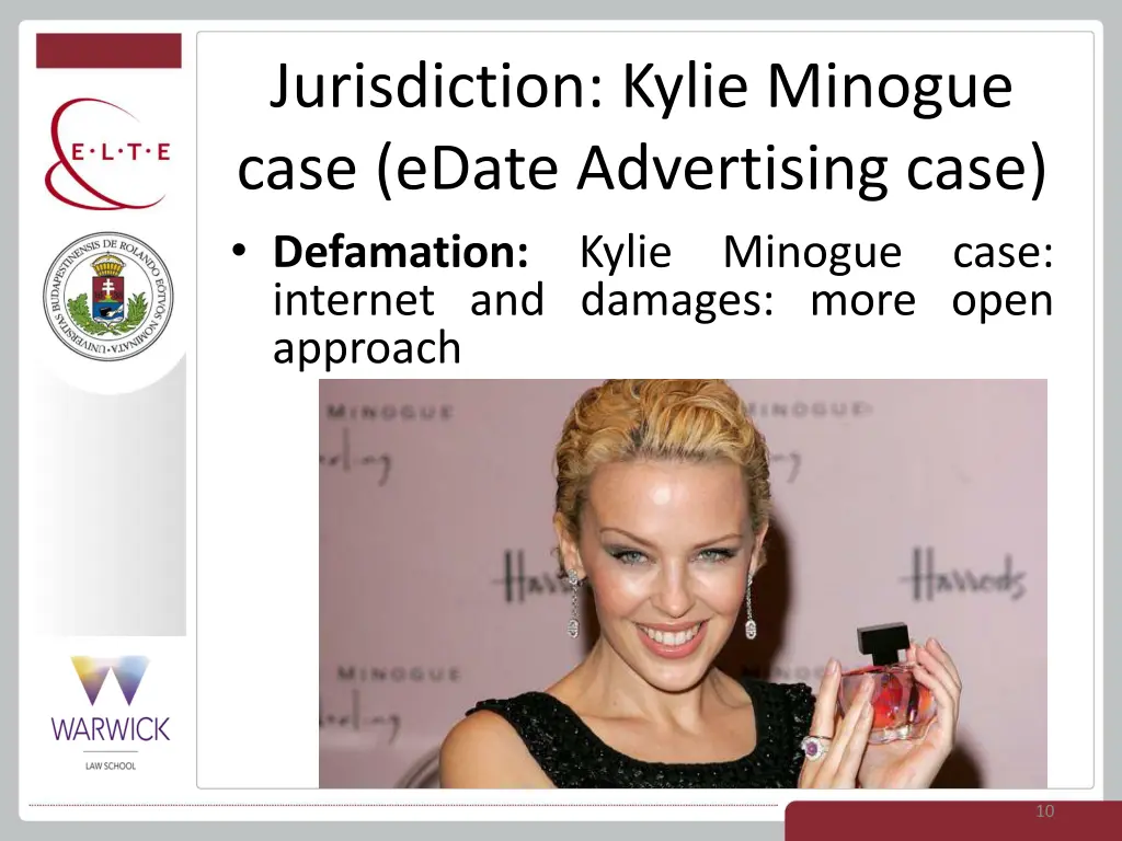 jurisdiction kylie minogue case edate advertising