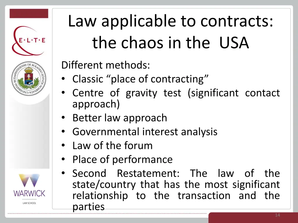 law applicable to contracts the chaos in the usa