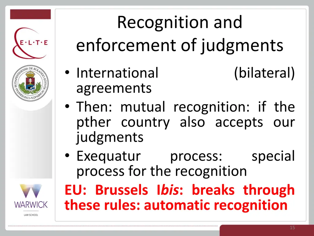 recognition and enforcement of judgments