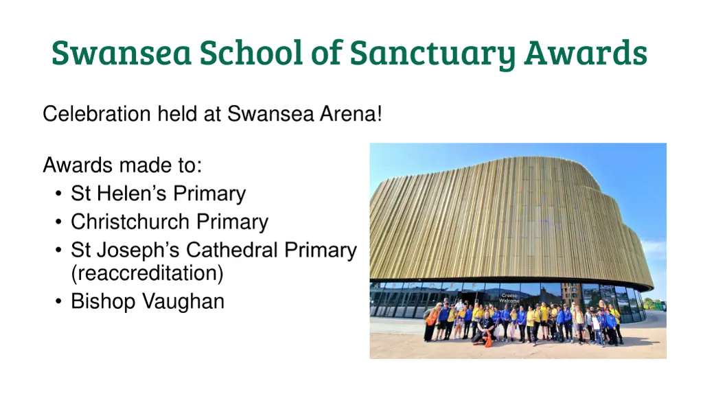 swansea school of sanctuary awards