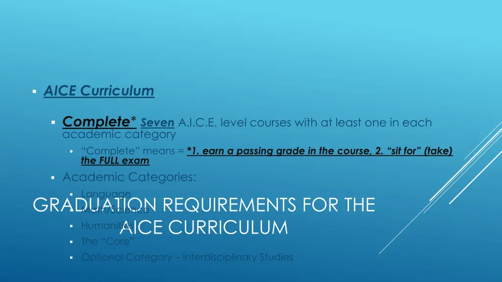 aice curriculum