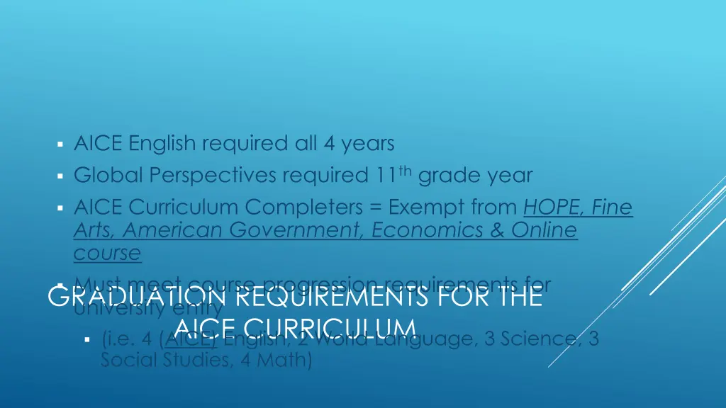 aice english required all 4 years global