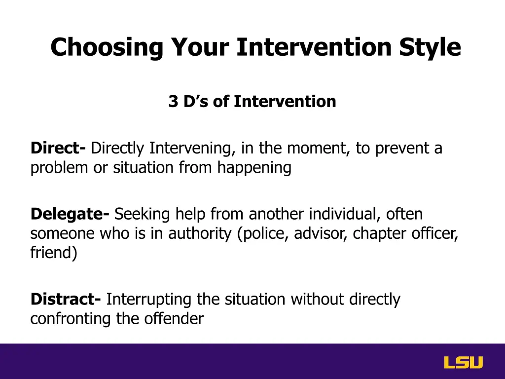 choosing your intervention style