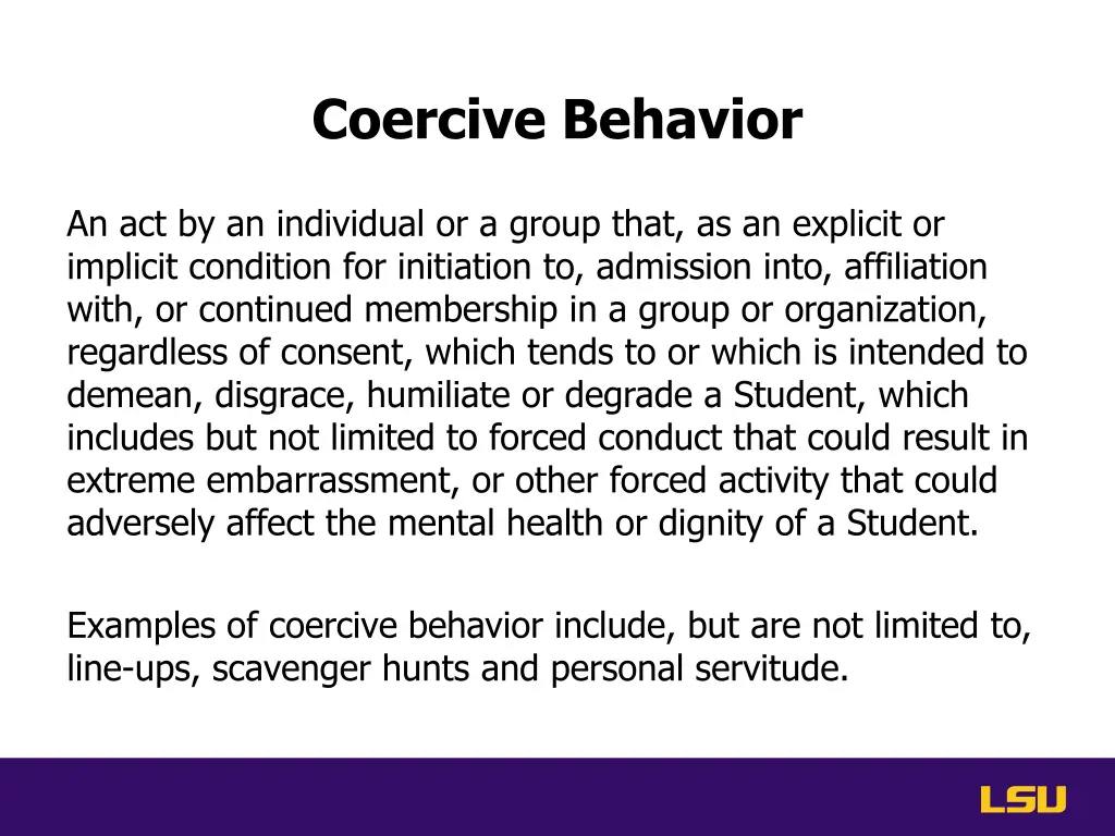 coercive behavior