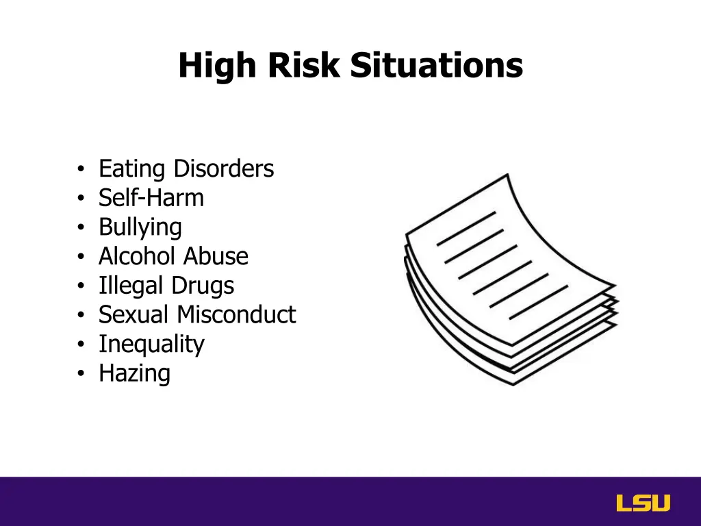 high risk situations