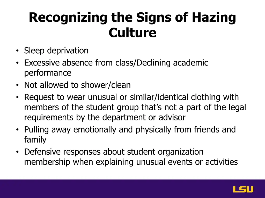 recognizing the signs of hazing culture
