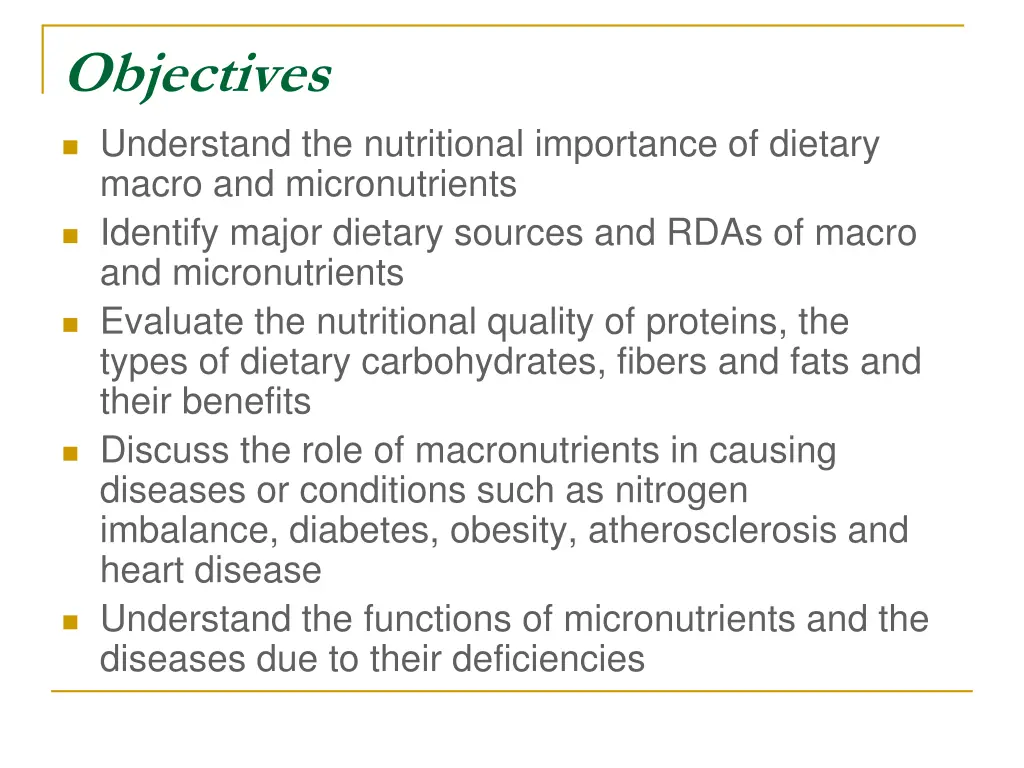 objectives