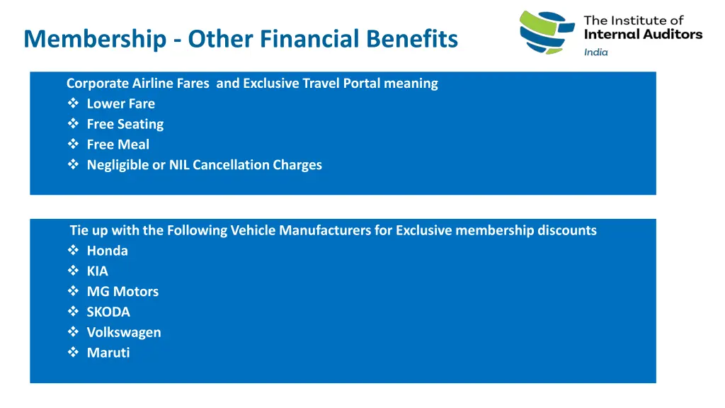 membership other financial benefits
