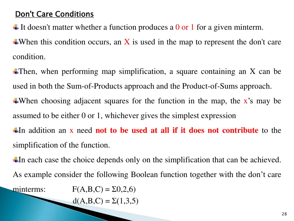 don t care conditions it doesn t matter whether