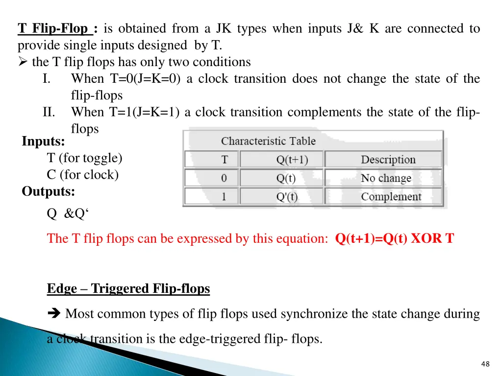 t flip flop is obtained from a jk types when