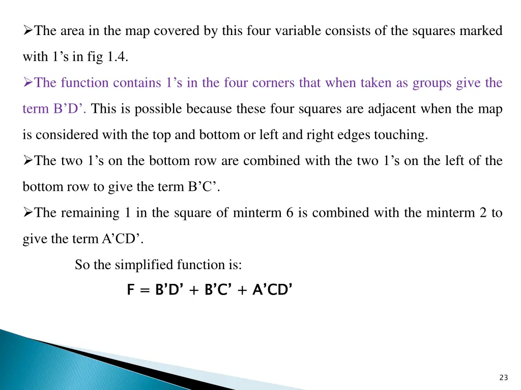 the area in the map covered by this four variable