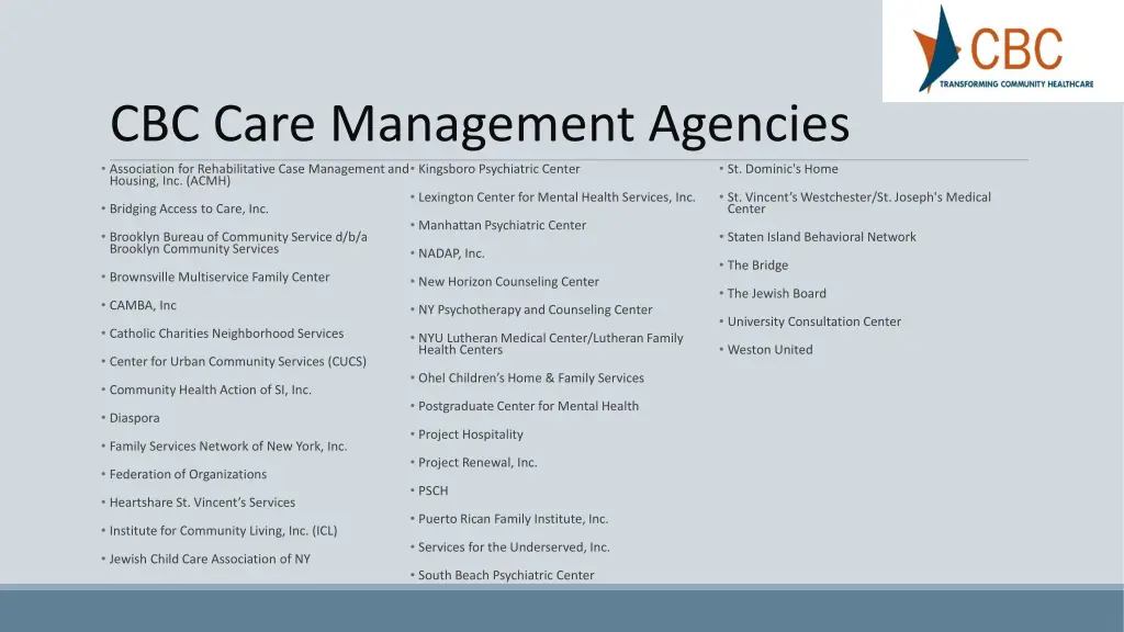 cbc care management agencies association
