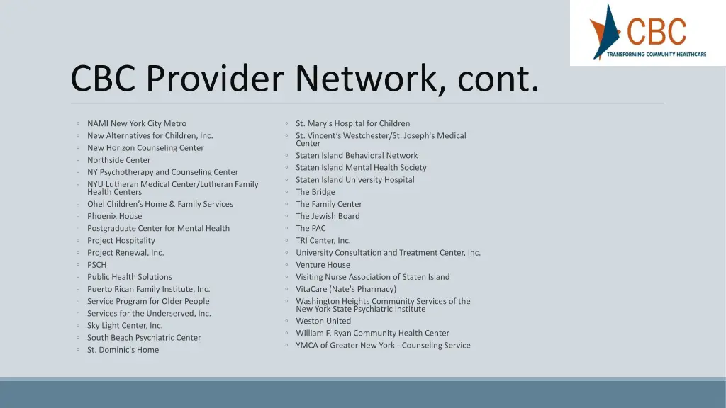 cbc provider network cont