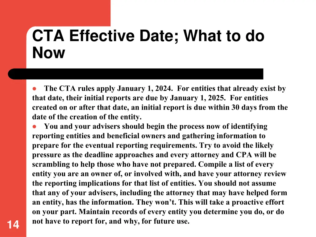 cta effective date what to do now