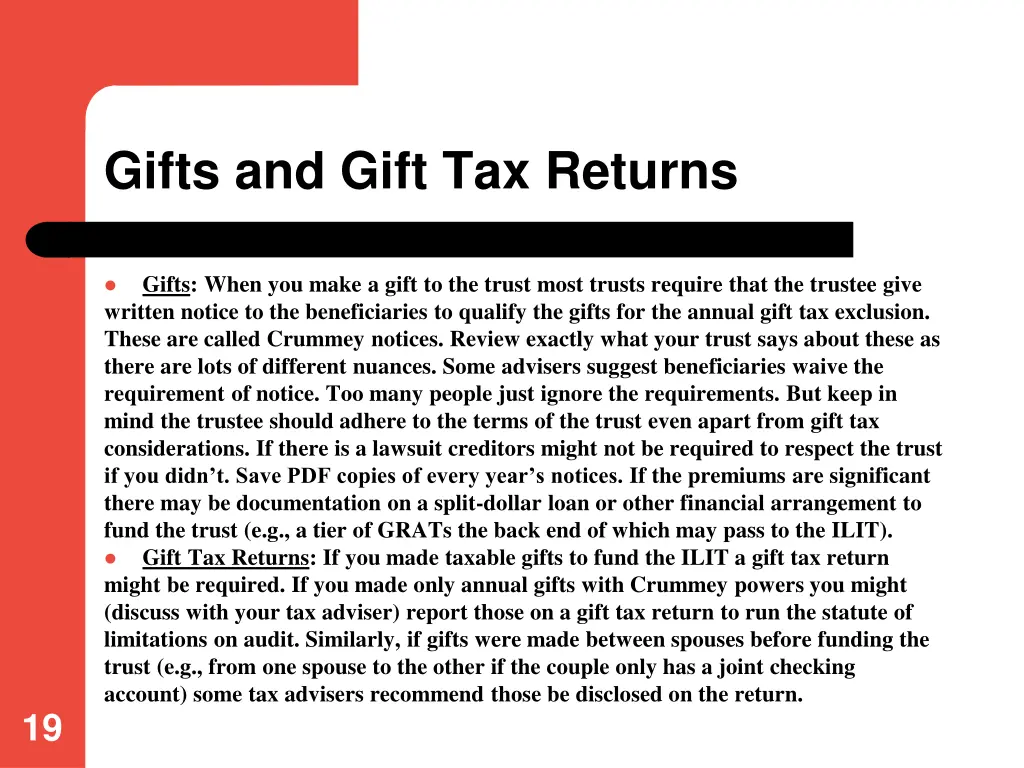 gifts and gift tax returns