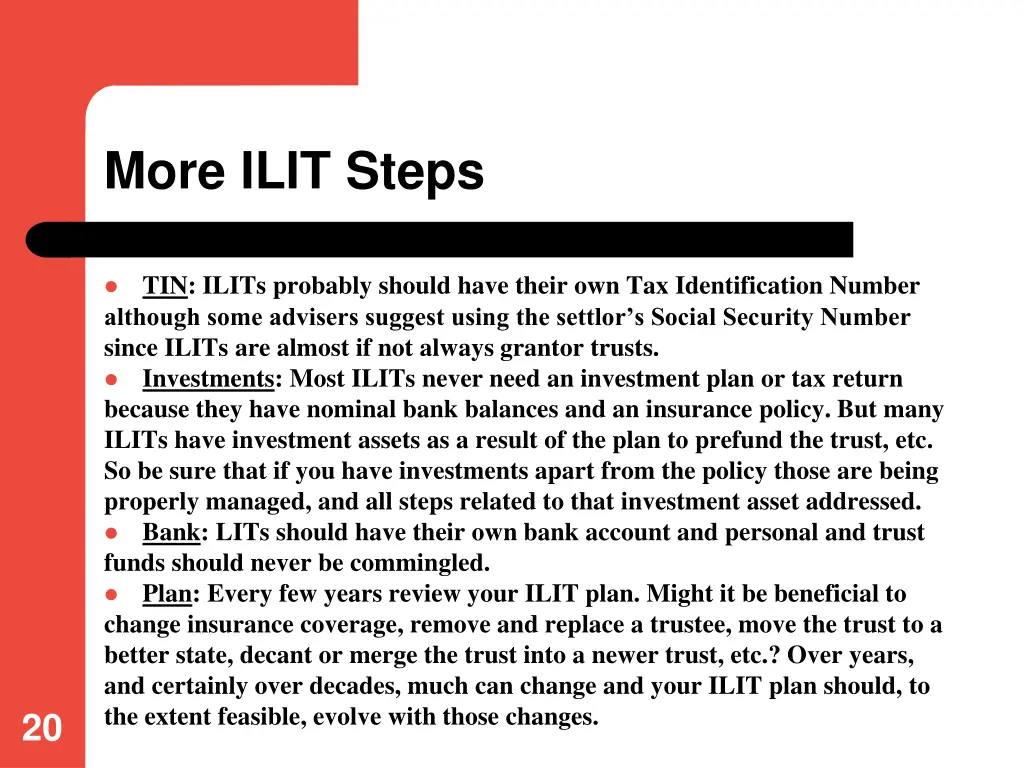 more ilit steps