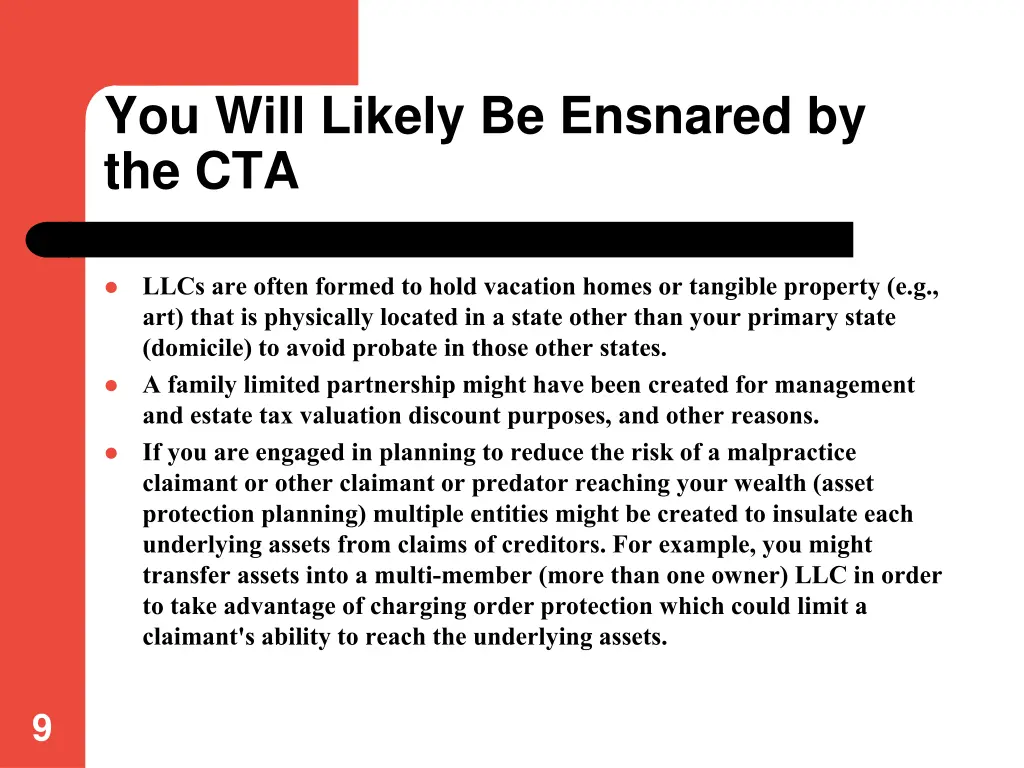 you will likely be ensnared by the cta 1