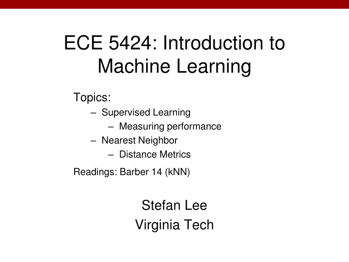 ece 5424 introduction to machine learning