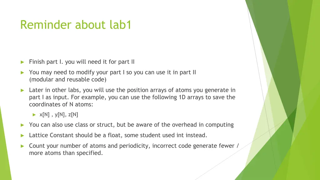 reminder about lab1