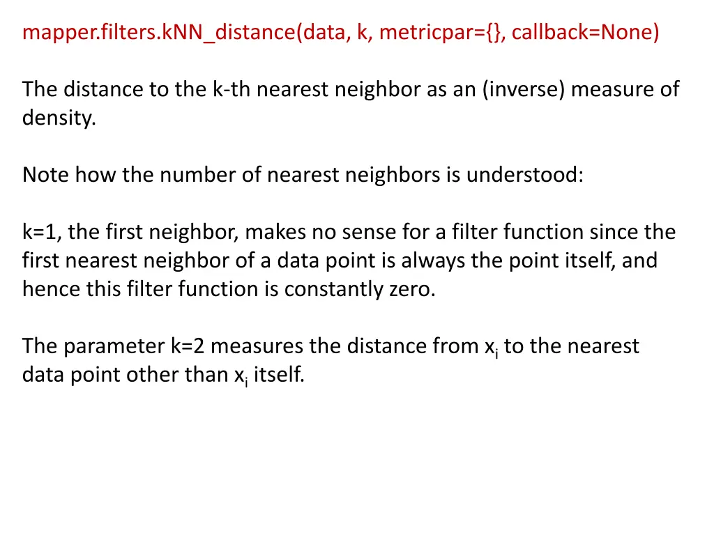 mapper filters knn distance data k metricpar
