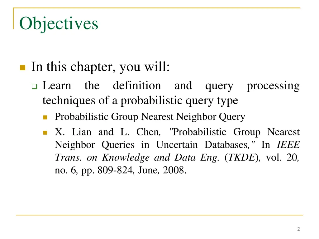 objectives