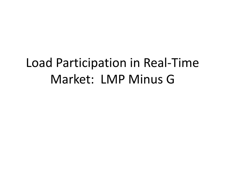 load participation in real time market lmp minus g