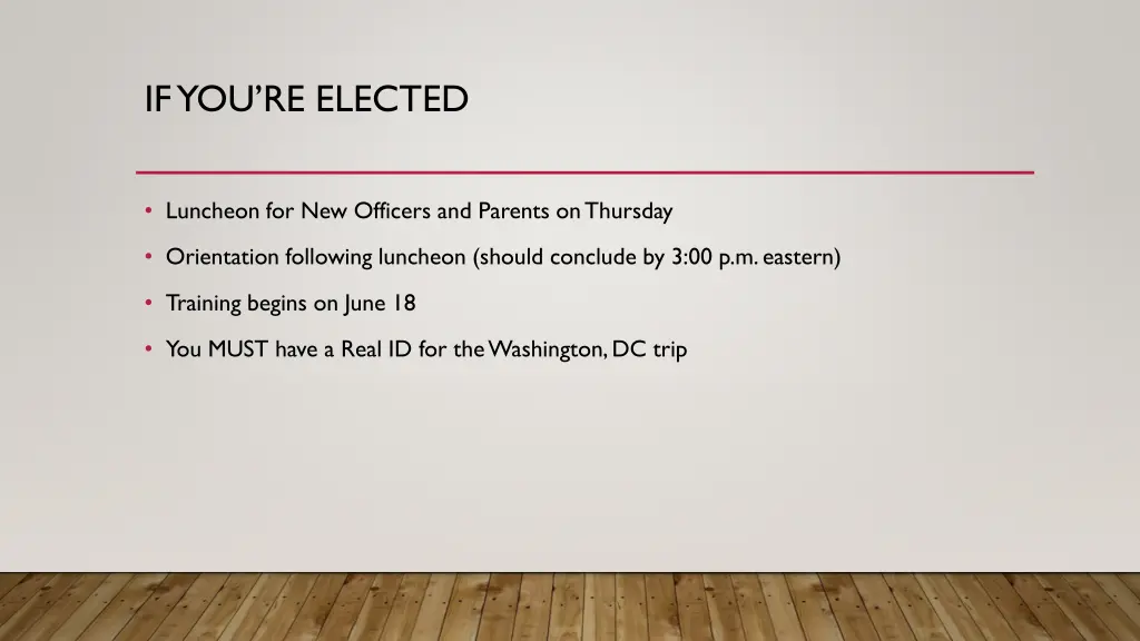 if you re elected