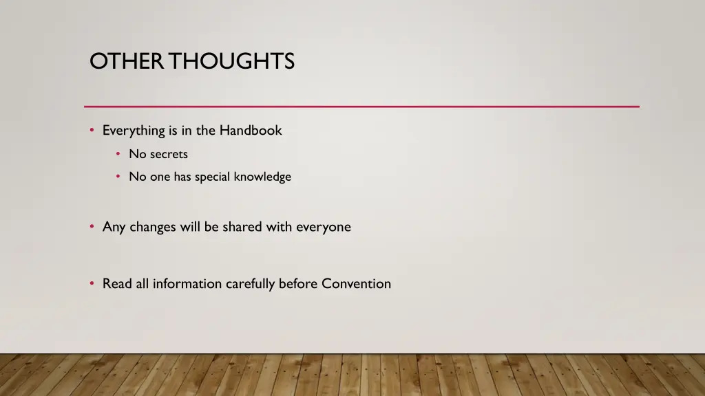 other thoughts