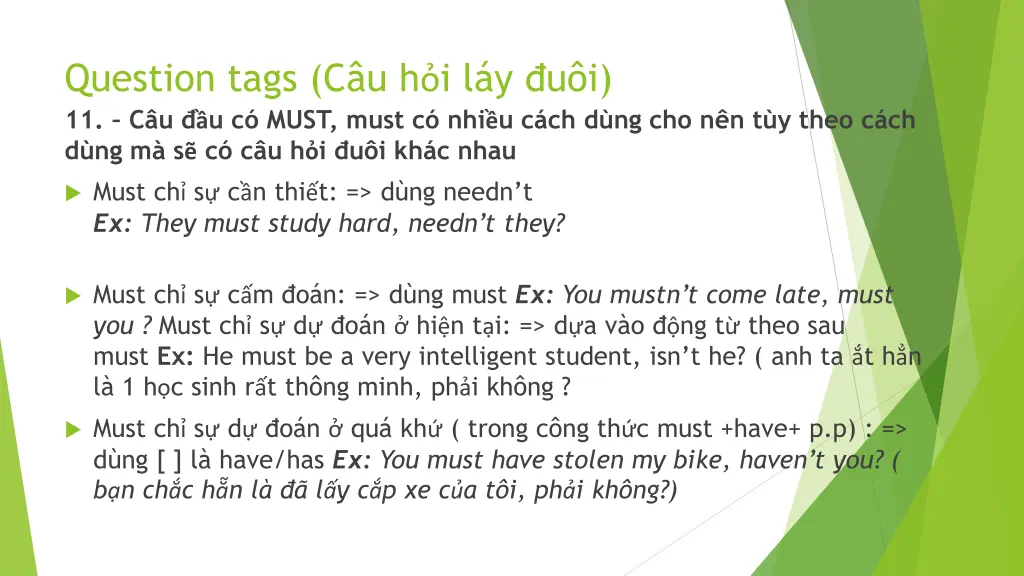 question tags c u h i l y u i 11 c u u c must