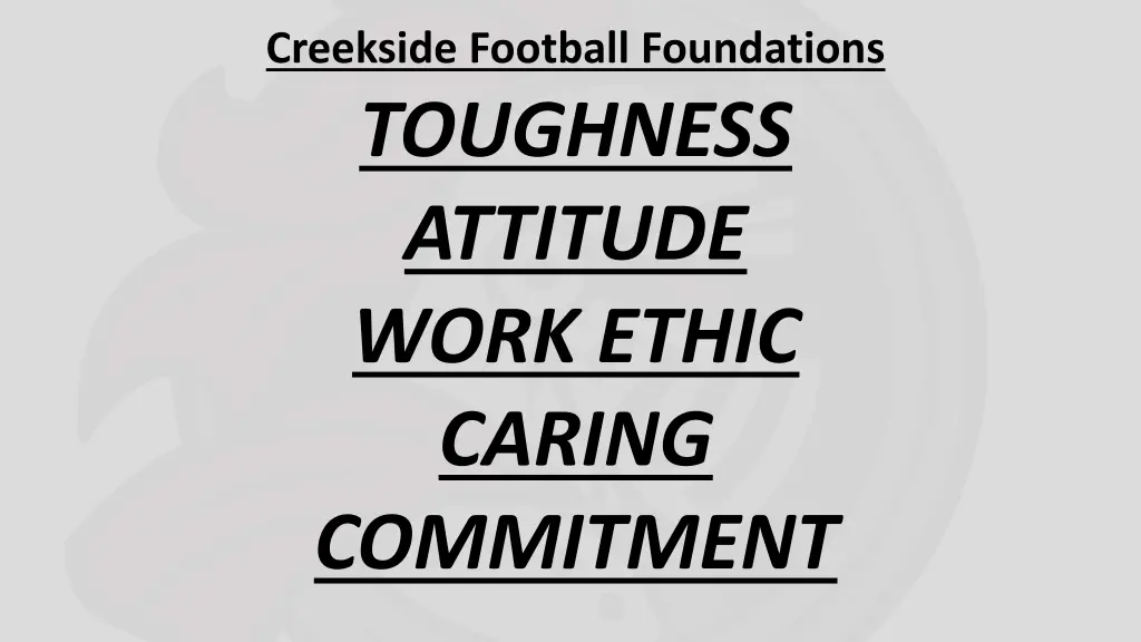 creekside football foundations toughness attitude