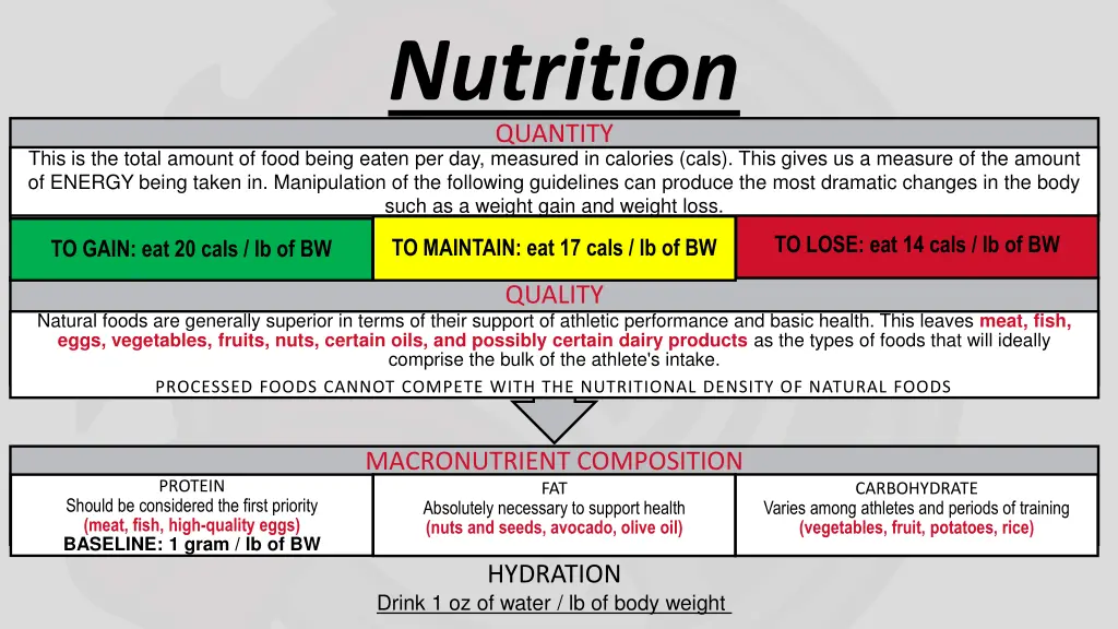 nutrition quantity