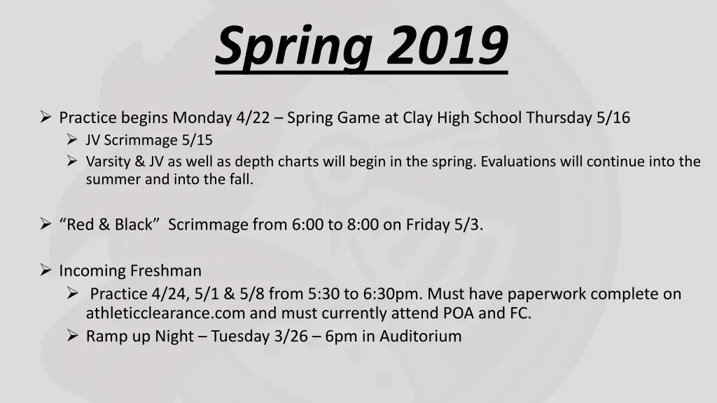 spring 2019