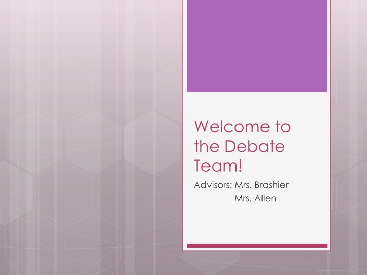welcome to the debate team advisors mrs brashier