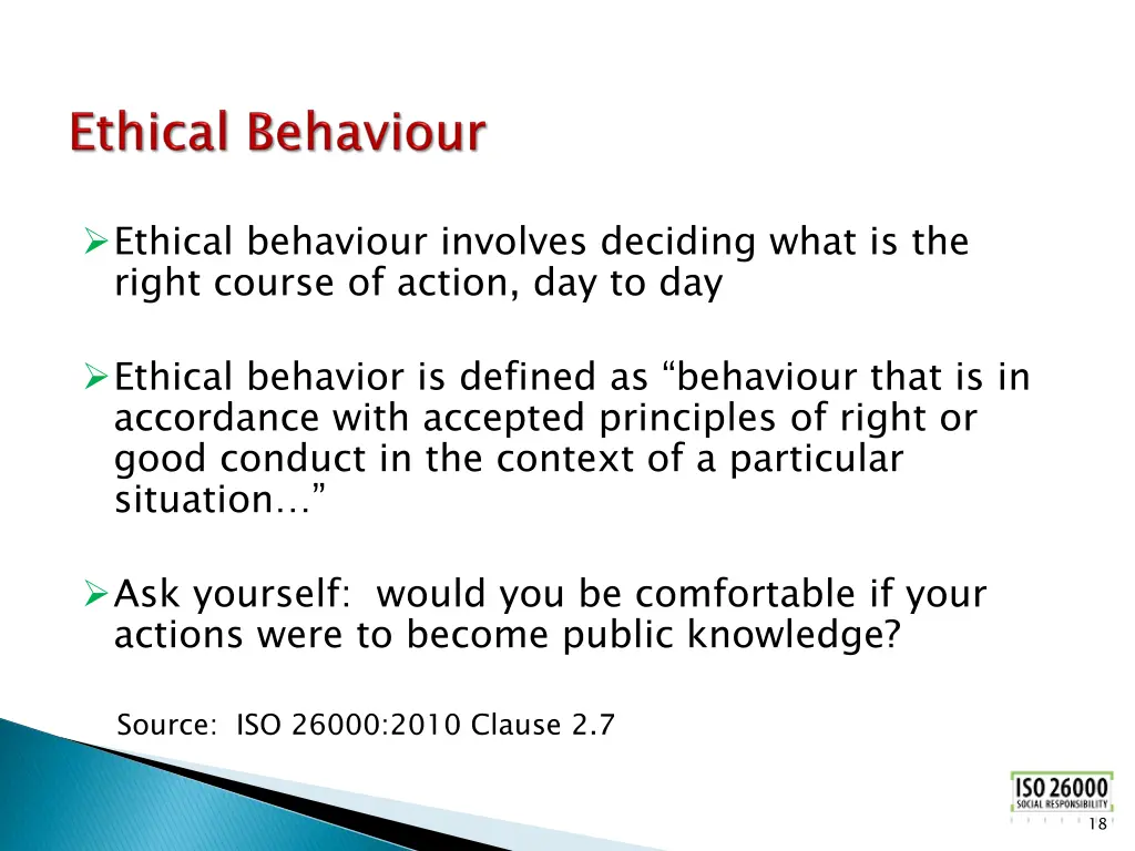 ethical behaviour involves deciding what