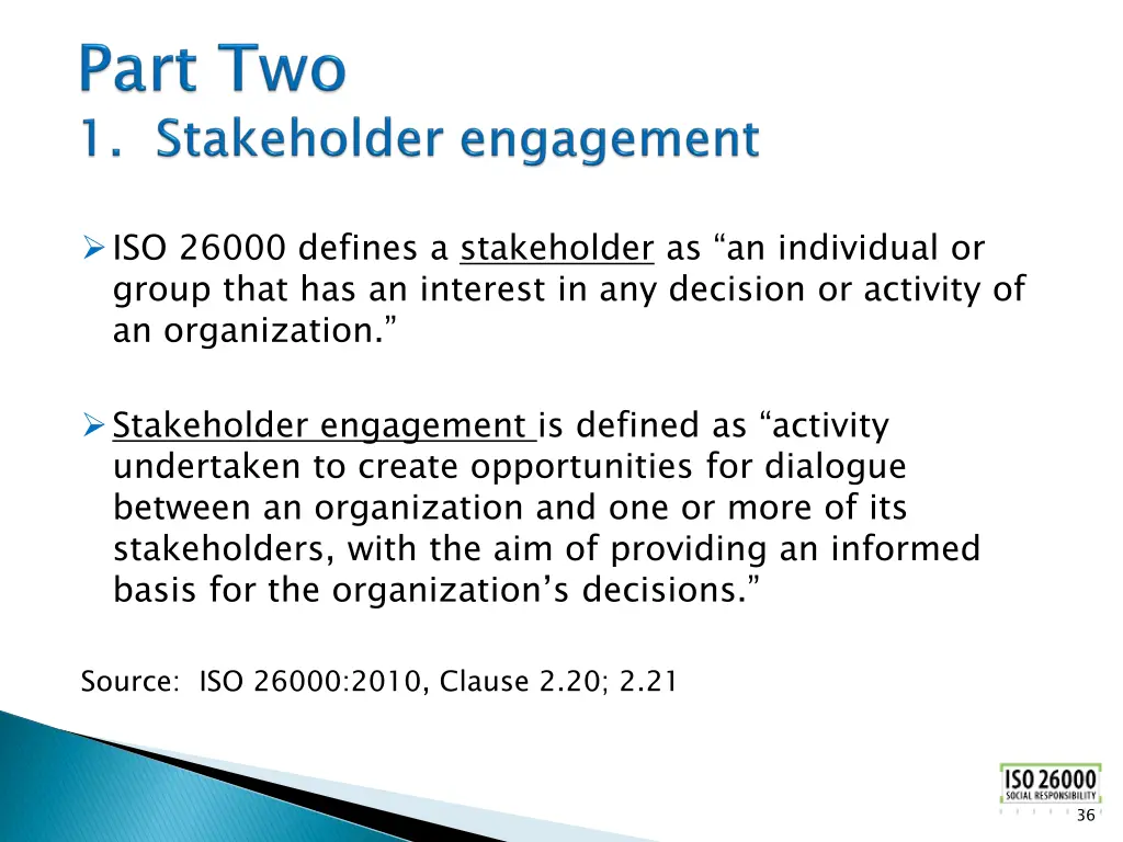 iso 26000 defines a stakeholder as an individual