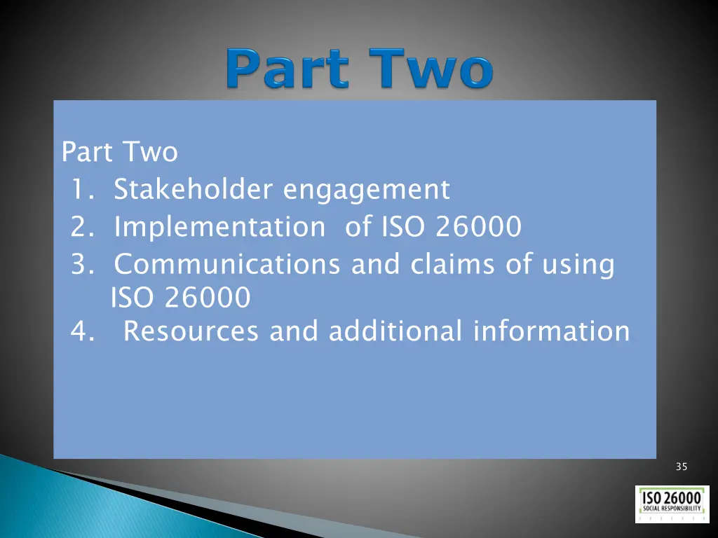 part two 1 stakeholder engagement