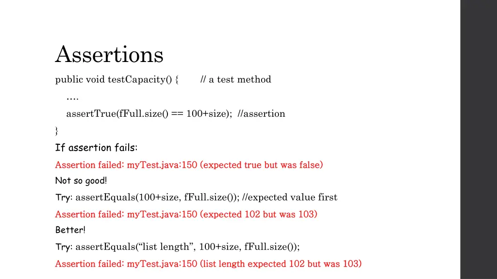 assertions