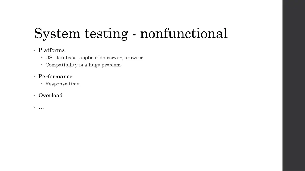 system testing nonfunctional