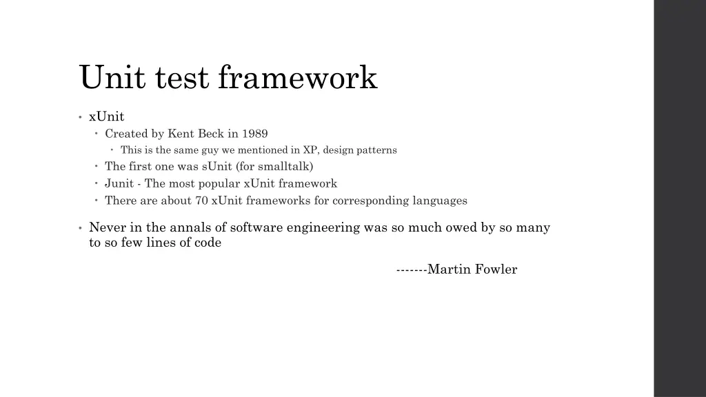 unit test framework