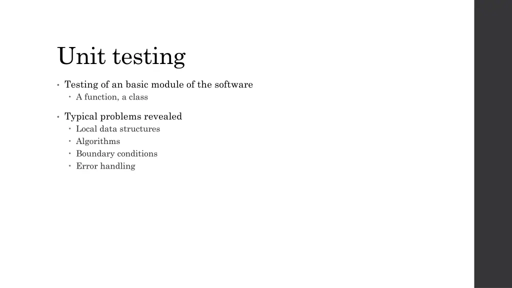 unit testing