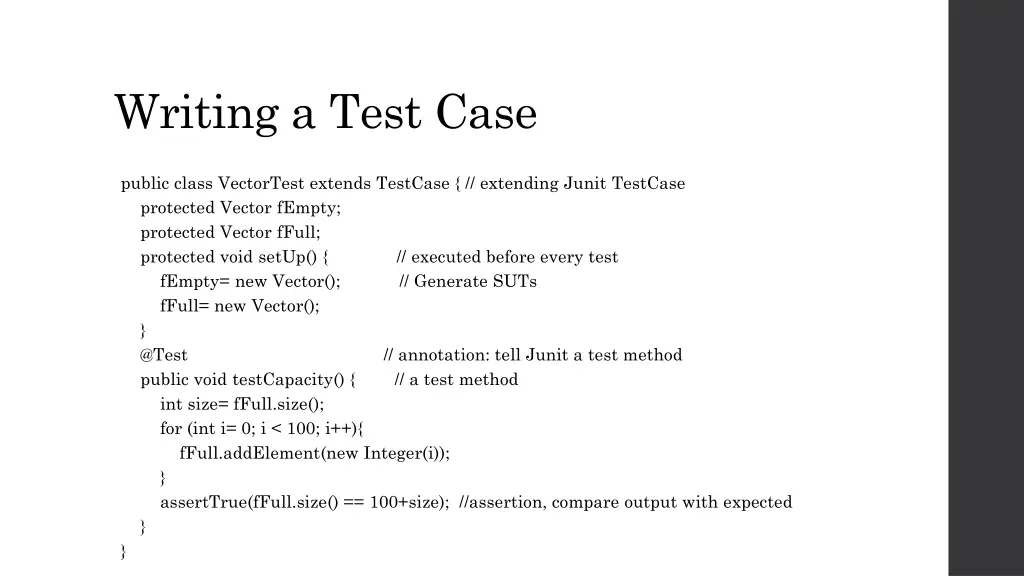 writing a test case