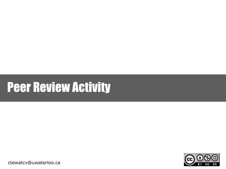 peer review activity
