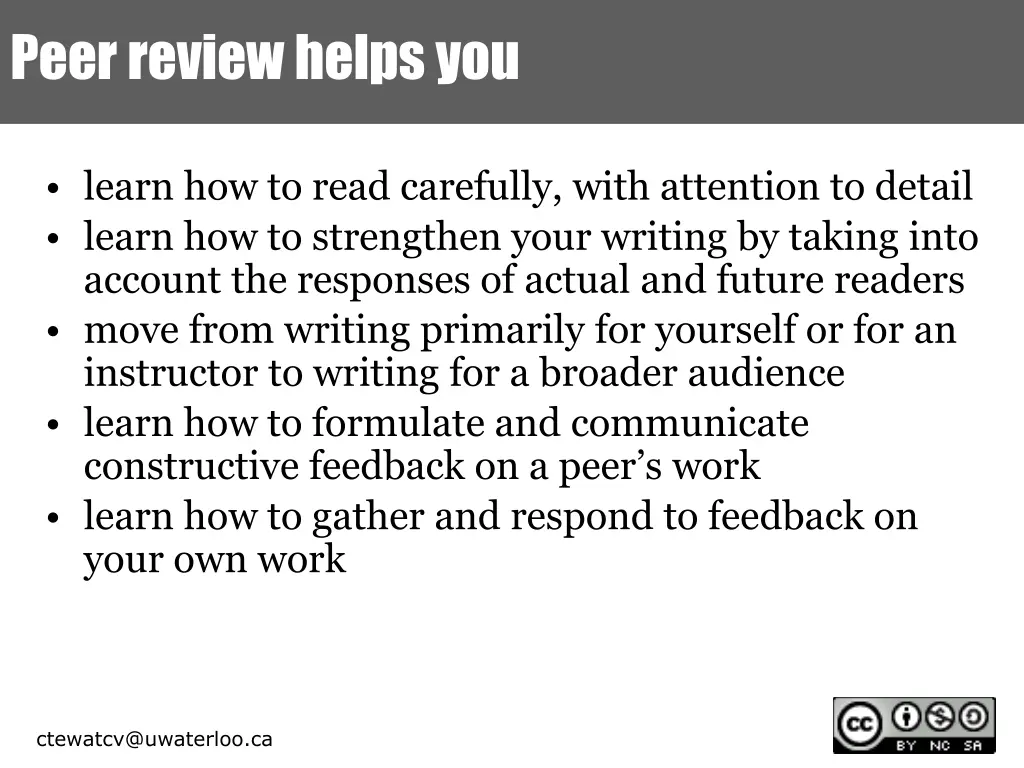 peer review helps you