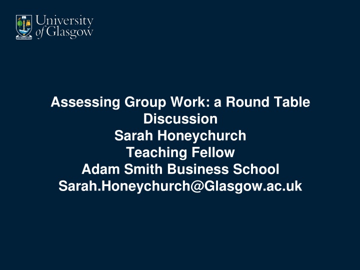 assessing group work a round table discussion