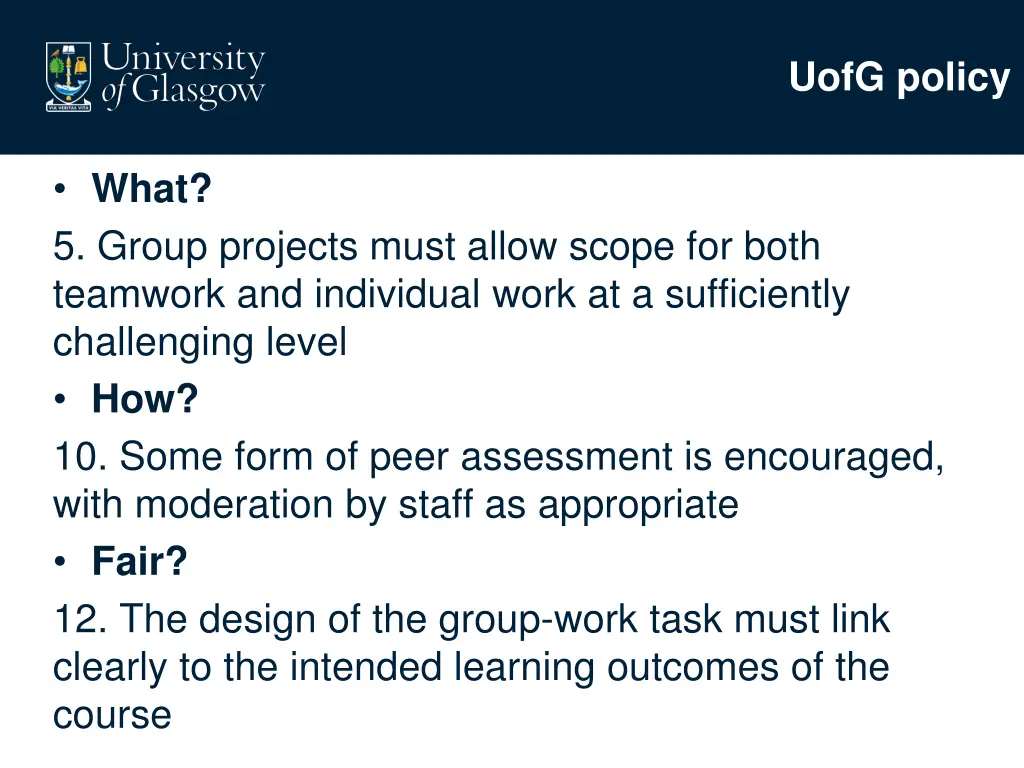 uofg policy