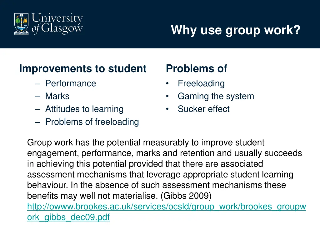 why use group work