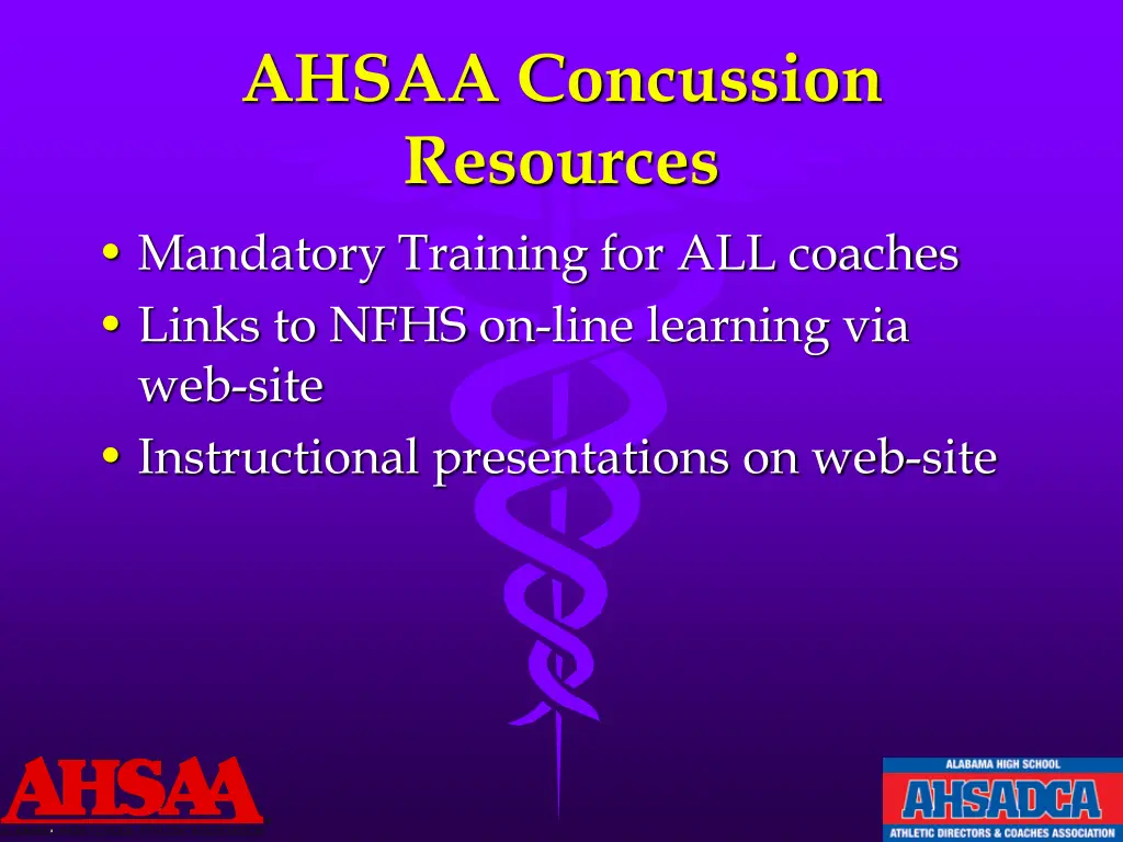 ahsaa concussion resources mandatory training