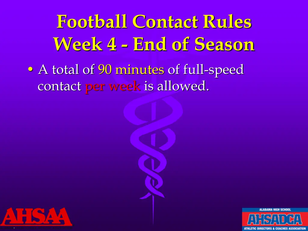 football contact rules week 4 end of season