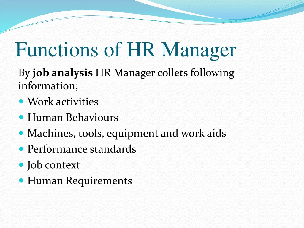 functions of hr manager