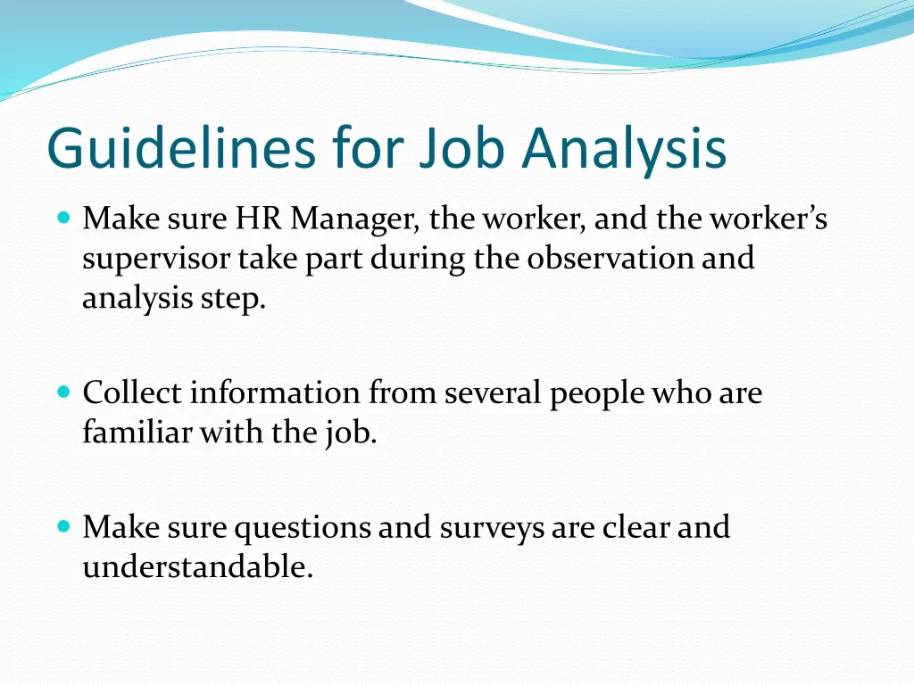 guidelines for job analysis
